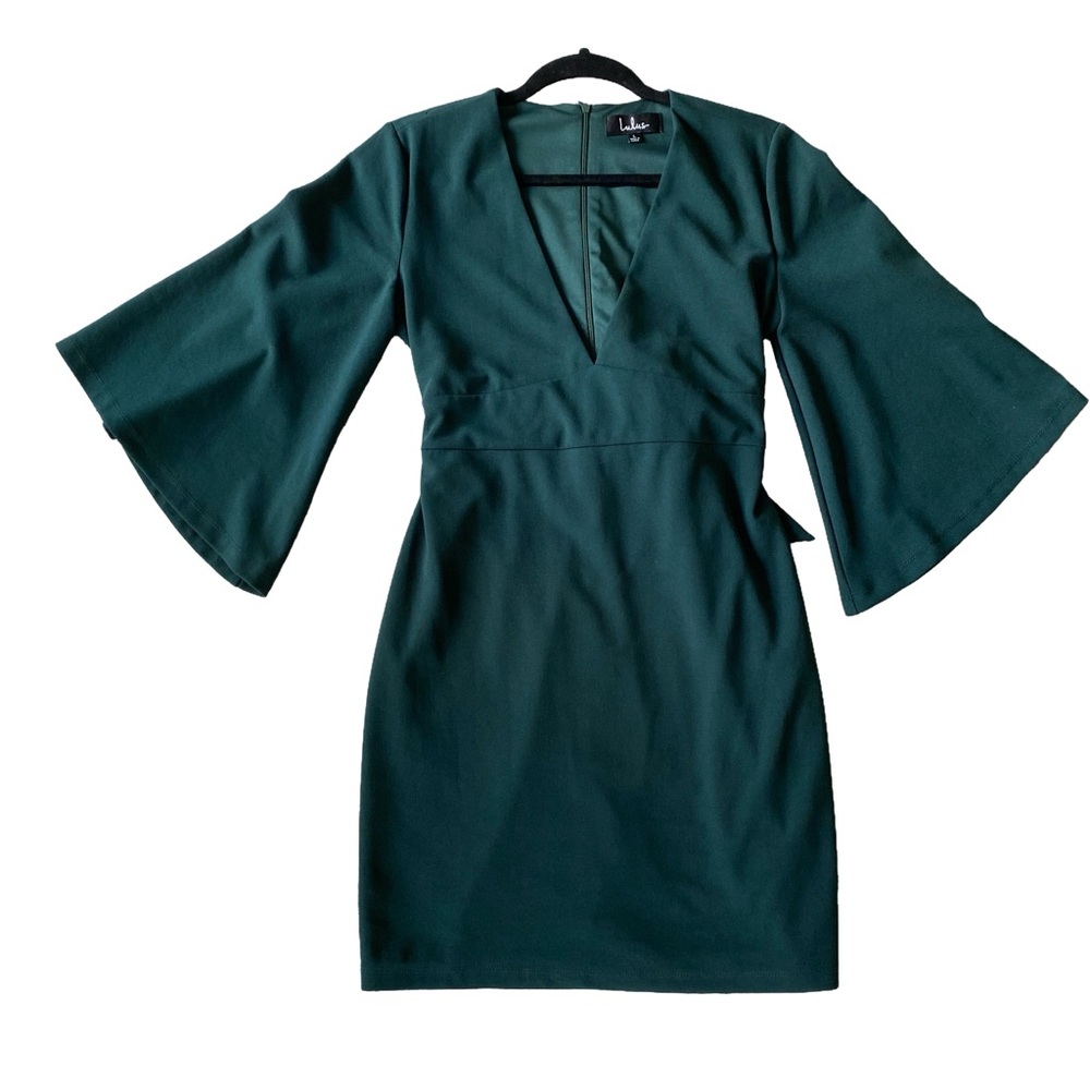 Lulu's Deep Green Long Sleeve Dress
